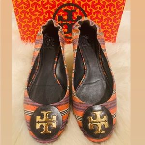 Tory Burch Reva Printed Canvas Flats!